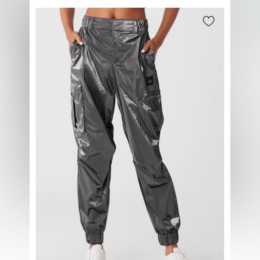 ALO Metallic high waist break line jogger XS
